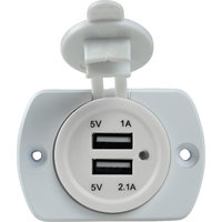 Enchufe empotrado USB de 2 pliegues blanco