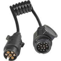 Caravan adapter cable spiral plug 13-pole to plug 7-pole 1m