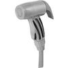 Grauer Haartrockner mit grauem Griff und Kabel