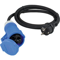 CEE-Adapterleitung Schutzkontakt-Stecker auf CEE-Kupplung 3-polig