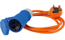 Cable adaptador CEE de enchufe GB a acoplamiento CEE de 3 polos 1,5 m