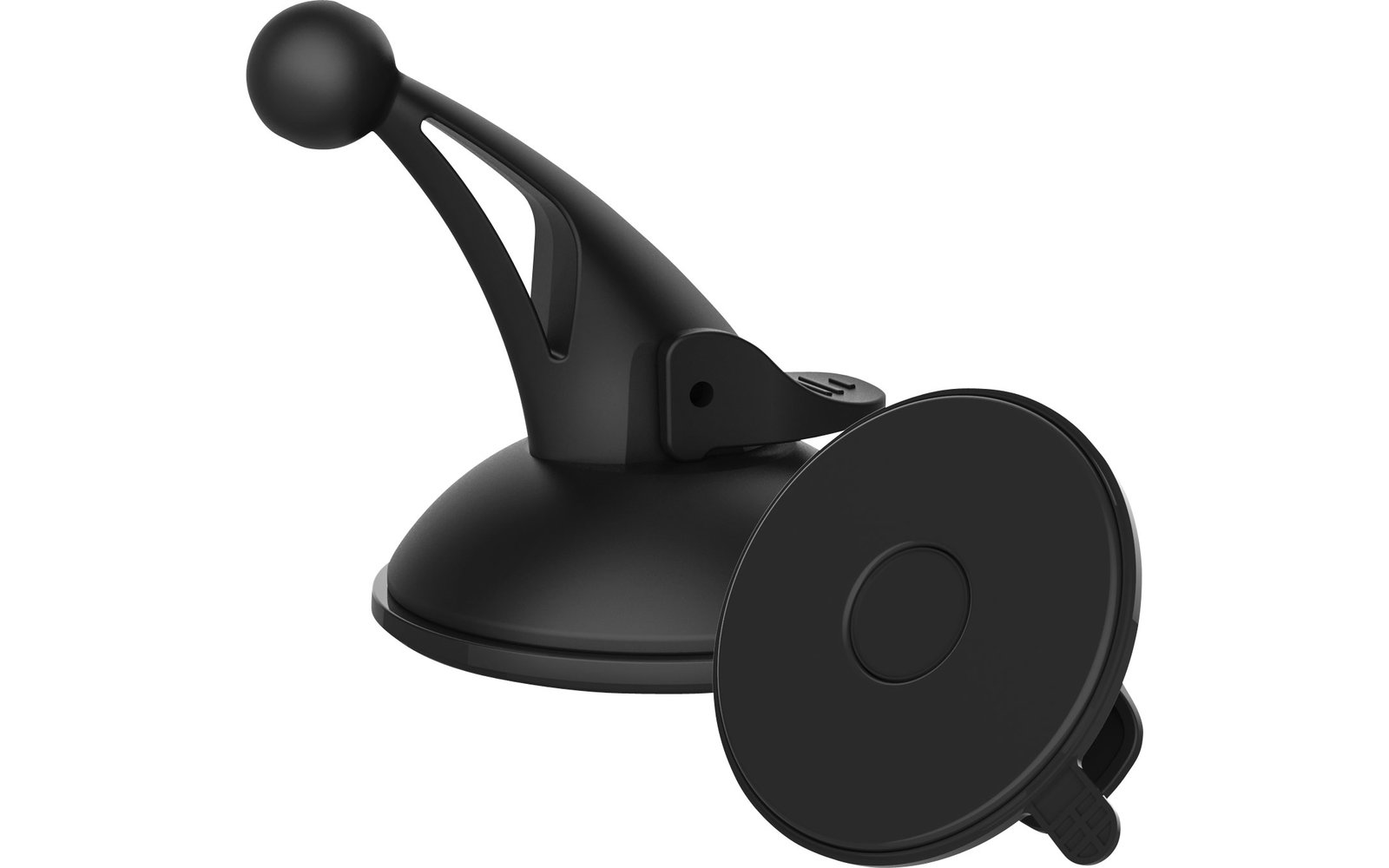 Black mount with suction cup and adjustable arm