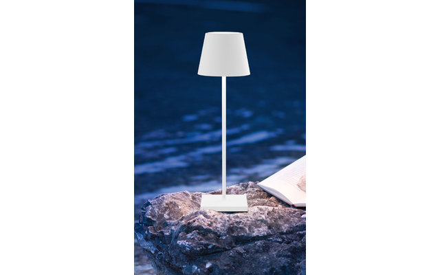 Sigor Nuindie Lámpara de mesa a pilas de exterior redonda 380mm Blanco