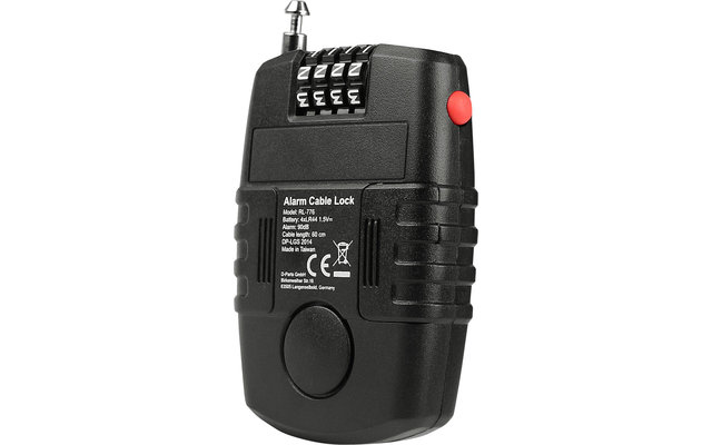 EM2GO combination cable lock with alarm function