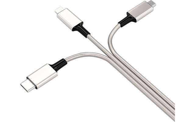 Berger Câble de chargement USB 3-en-1 vers Micro-USB / Lightning / USB-C 1.2 m