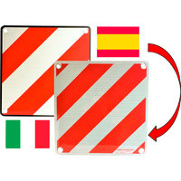 Panneau d'avertissement réversible en aluminium 2-en-1 Italie / Espagne 50 x 50 cm IWH