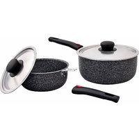 Berger Stone Rock Aluminium Kasserollen Set 6-tlg. mit Antihaftbeschichtung