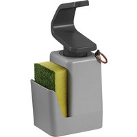 Distributeur de savon avec éponge et support d'anneau gris 400 ml Soap Tex Metaltex