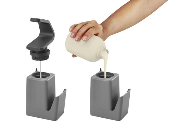 Metaltex Soap Tex Distributeur de savon avec éponge et support d'anneau gris 400 ml