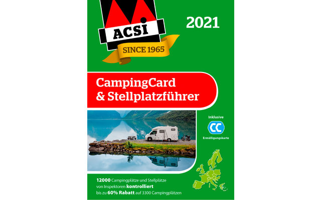 ACSI CampingCard 2021 & Stellplatzführer mit Ermäßigungskarte