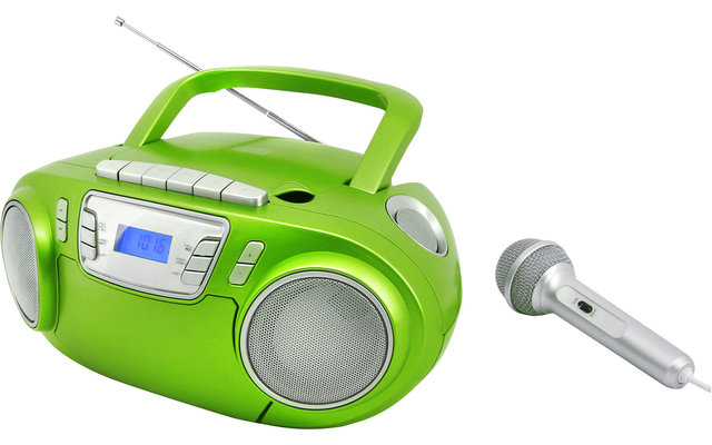 Soundmaster SCD5800BL FM/AM Radio mit Mikrofon u. Kasettenaufnahme blau