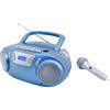 Soundmaster SCD5800BL FM/AM Radio mit Mikrofon u. Kasettenaufnahme blau