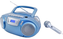 Soundmaster SCD5800BL FM/AM Radio mit Mikrofon u. Kasettenaufnahme