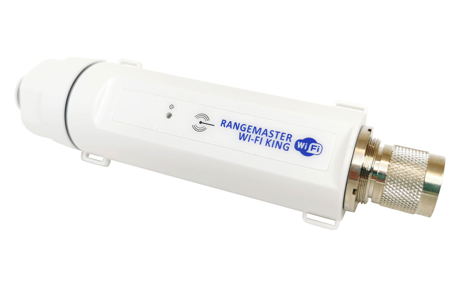 Weißes Wi-Fi-Gerät mit Anschluss