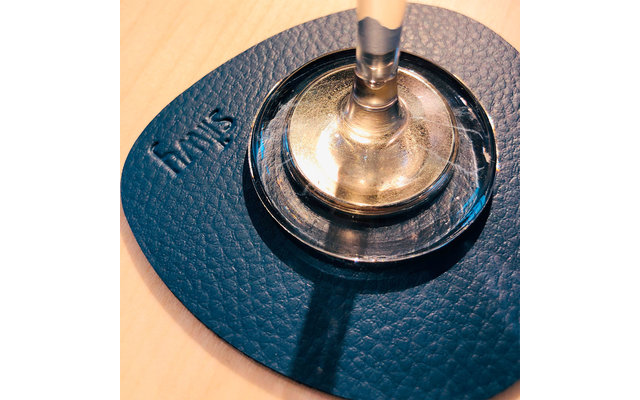 Silwy Magnet Glass Coaster Set with leather coating 2 pcs. blue