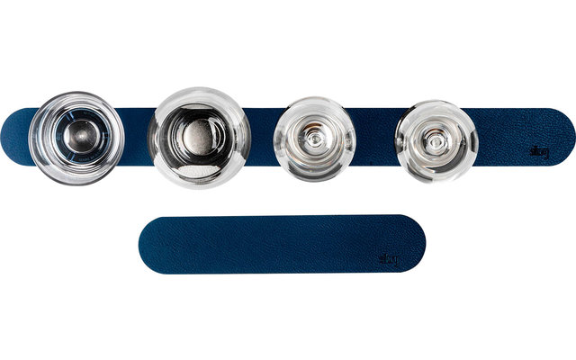 Silwy barre magnétique en métal avec revêtement en cuir 50 cm bleu