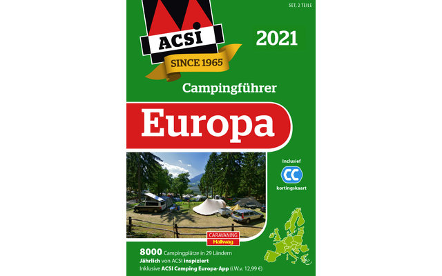 ACSI Campingführer Europa 2021 inkl. CampingCard Ermäßigungskarte 