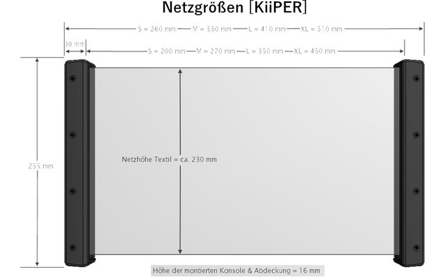 KiiPER Innenraumnetz Komplettset M 330 x 255 mm