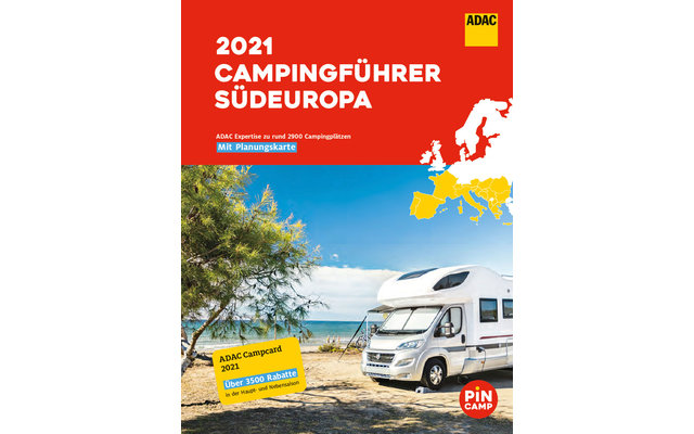 Guide de camping ADAC Europe du Sud 2021, y compris Campcard