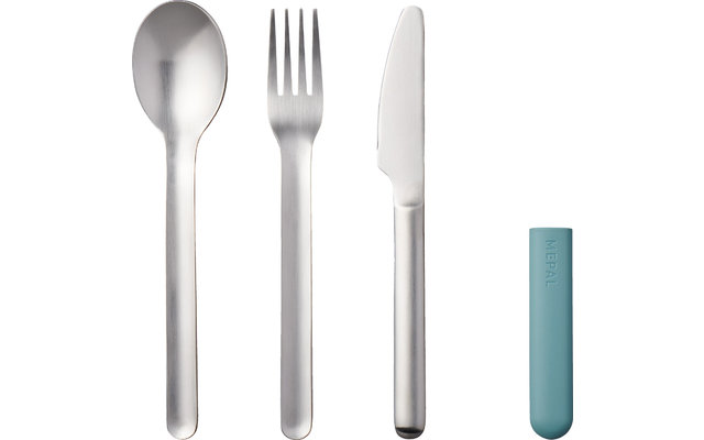 Mepal Bloom stainless steel cutlery set incl. plastic cover 3 pcs Nordic Green