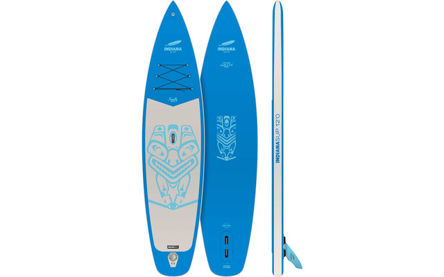Indiana Family Pack 12'0 Stand Up Paddling Board gonflable avec pagaie et pompe à air Bleu