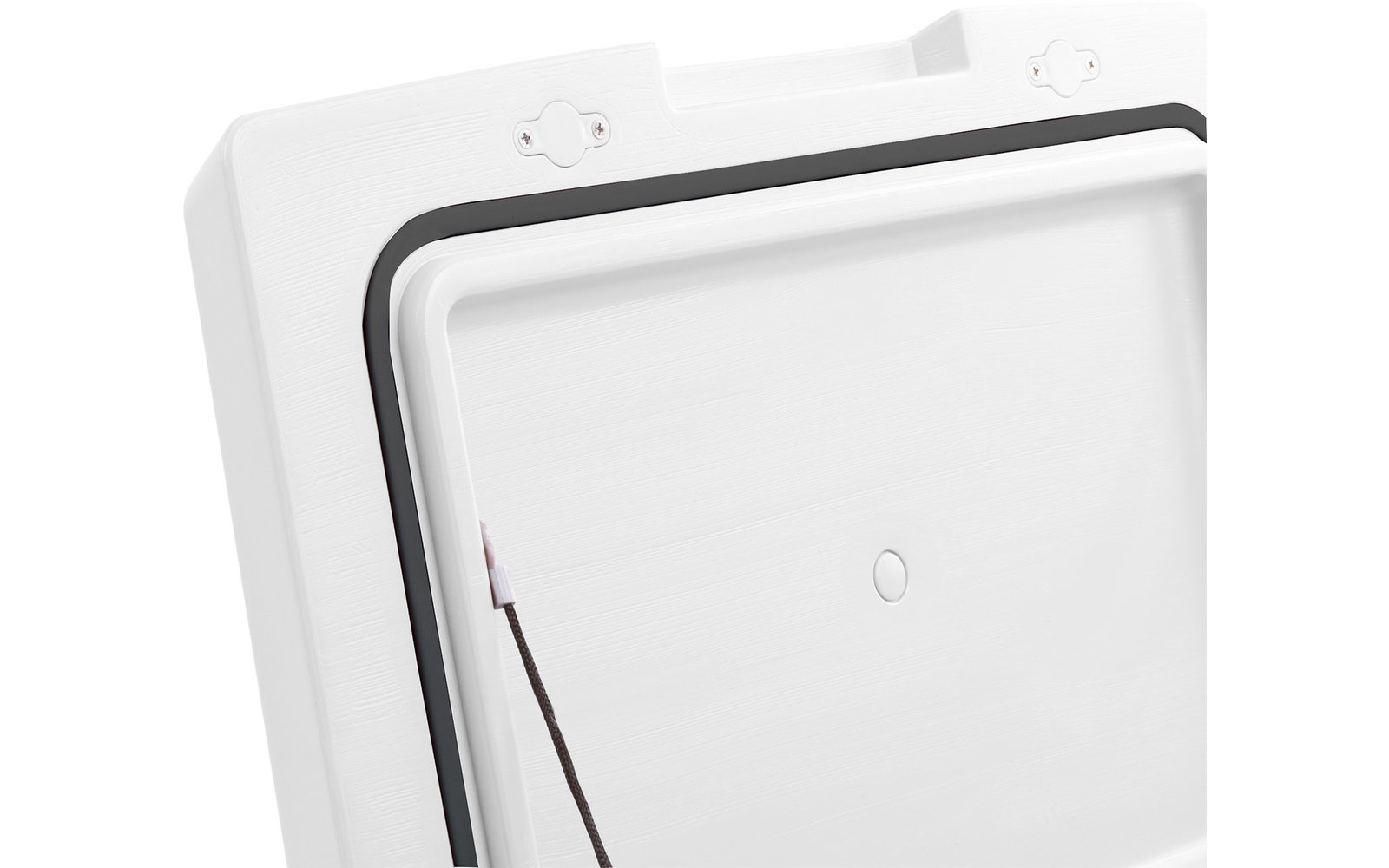 Weiße digitale Waage mit großem Display, Vorderansicht