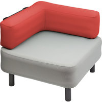 One Bar Element 1 opblaasbare hoekfauteuil / zitelement light grey / red