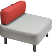 One Bar Element 2 opblaasbare leunstoel / zitelement met rugleuning light grey / red