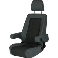 Sportscraft Sitz S6.1 Tavoc 2 grau/schwarz mit Lordosenst&uuml;tze