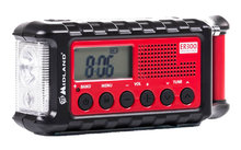 Radio de manivela para exteriores Midland ER 300 con energía solar, powerbank y lámpara