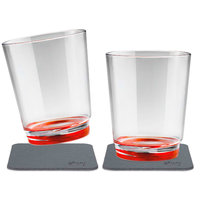 silwy® Tritan-Magnetgläser mit Untersetzer 2er Set  (250 ml) Rot