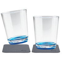 silwy® Tritan-Magnetgläser mit Untersetzer 2er Set  (250 ml) Blau
