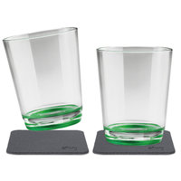 silwy® Tritan-Magnetgläser mit Untersetzer 2er Set  (250 ml) Grün