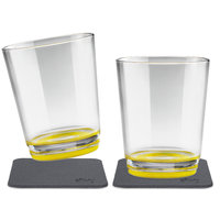 silwy® Tritan-Magnetgläser mit Untersetzer 2er Set  (250 ml) Gelb