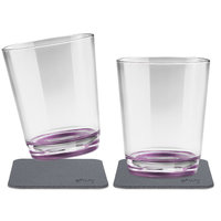 silwy® Tritan-Magnetgläser mit Untersetzer 2er Set  (250 ml) Beere