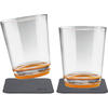 silwy® Tritan-Magnetgläser mit Untersetzer 2er Set  (250 ml) Orange