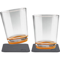 silwy® Tritan-Magnetgläser mit Untersetzer 2er Set  (250 ml) Orange