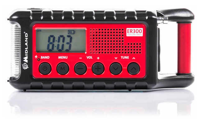 Midland ER 300 Outdoor Kurbel Radio mit Solar, Powerbank und Lampe