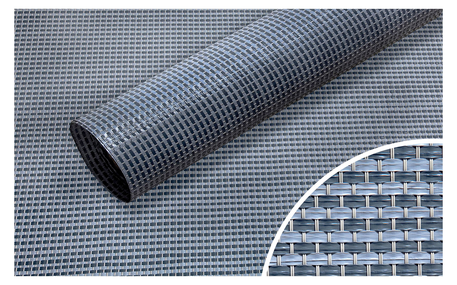 Primo piano di una griglia in plastica grigia a maglie