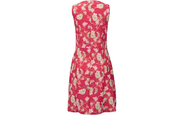 Rotes ärmelloses Kleid mit weißem Blumenmuster