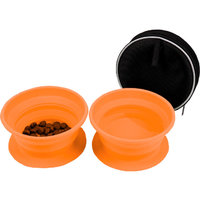Disc-O-Bed Dog-Bowl faltbarer Silikon Futternapf Set 2 Stück