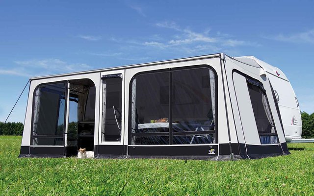 Wigo Sackmarkise mit Vorzelt Rolli Plus Ambiente Special für Hubbett Wohnwagen 585 x 300 cm