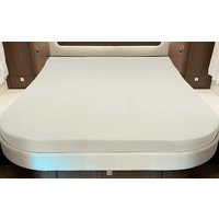 Sábana bajera para cama de matrimonio con lana redondeada o esquinada blanca
