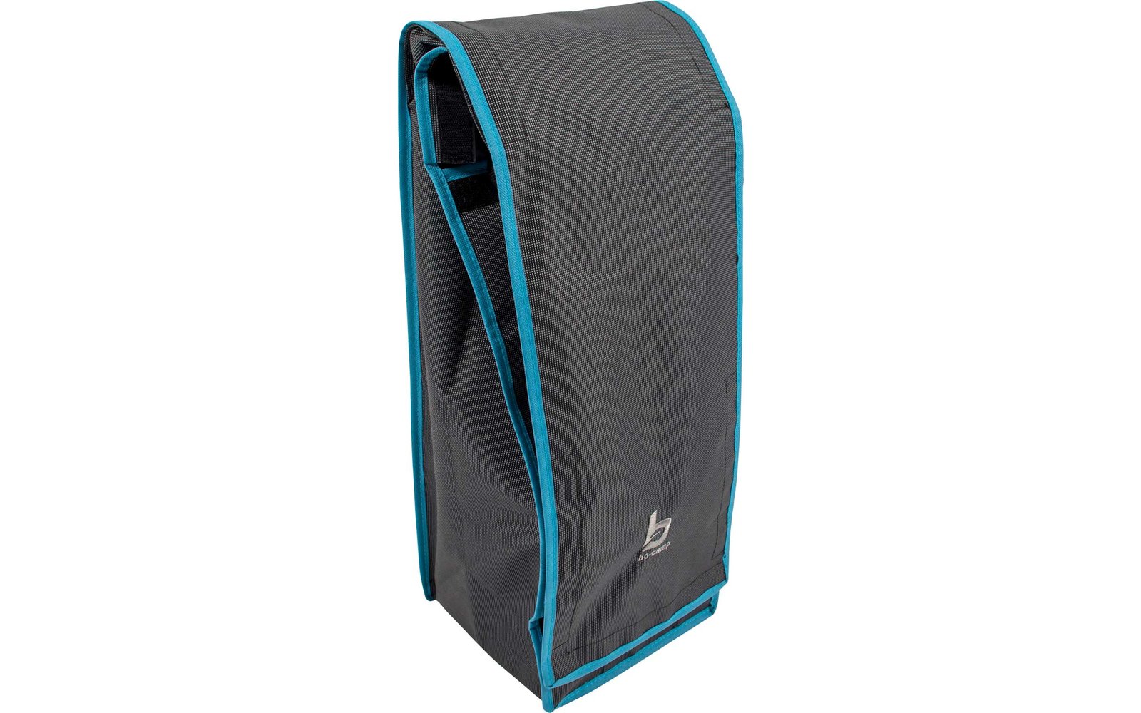 Schwarze Tasche mit blauen Kanten, stehendes rechteckiges Design