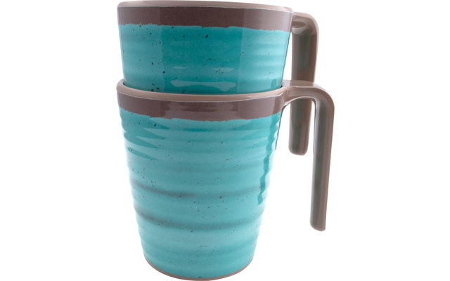 Bo-Camp Melamine Mug 400 ml Set 4 pieces blue / brown