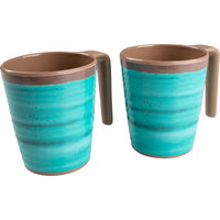 Bo-Camp Halo Cups Made of BPA-Free Melamine, Set of 4, 400 ml, Aqua