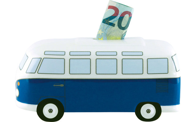 VW Collection T1 Bulli Money Box Ceramic Blue