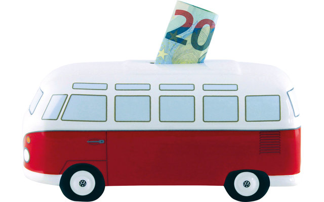 VW Collection T1 Bulli money box ceramic red