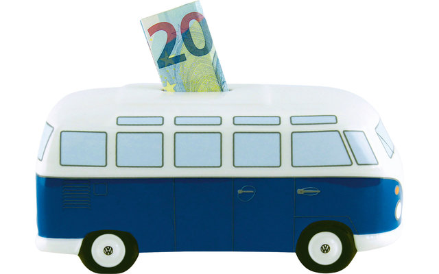 VW Collection T1 Bulli Money Box Ceramic Blue