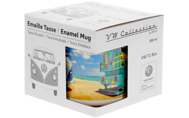 VW Collection T1 Bulli Taza de esmalte 500 ml Beachlife